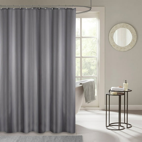 Latrodar Shower Curtain, Design And Polyester, Quick-Drying, Weighted Hem, Short Shower Curtains Set For Bathroom, And Washable Gray Upgraded 8x1.2 Inch