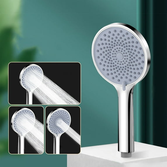 Latrodar Shower Head High Pressure Rain Modern Look Tool-less 1-Min Installation Adjust Replacement For Your Bathroom Shower Heads Silver Upgraded 4.4x8.8