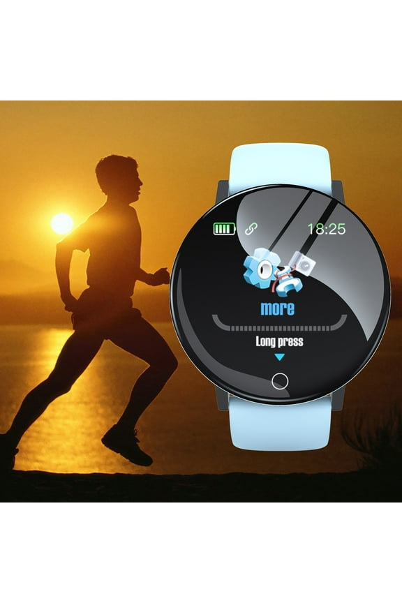 Smart Watch Fashion Smart Sports Watches Slim Design For Men Women Elaborately Made Light Blue 4.8x3.2 Inch Home Essentials