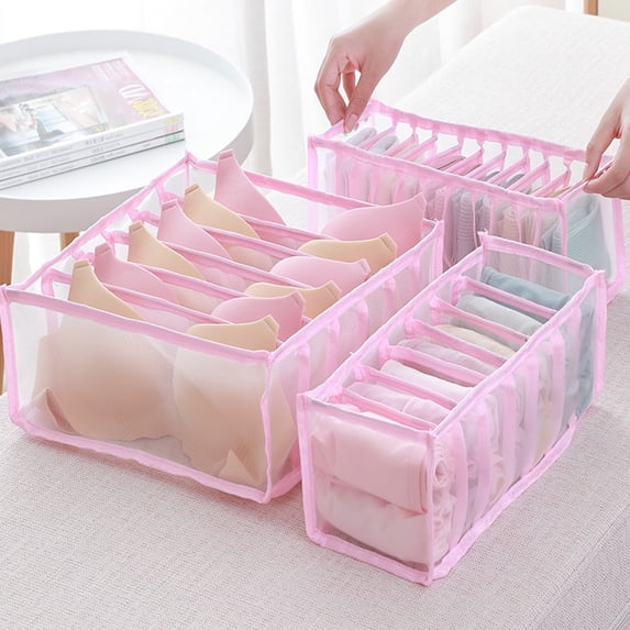 Gecau Socks Organizer for Drawers Multiple Lattice Space Saver Bag Living Room Kids Room Clothes Storage Solid Clothes Storage Bag Collapsible for Comforters Blanket Clothes Sheet Toys 1PC