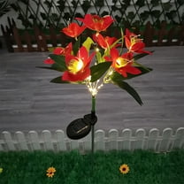 Latrodar Solar Flower Lights Outdoor, Solar Flowers Garden Decorative Lights Best of Both Worlds f Bright Up To 8 Hrs Red Home Stuff