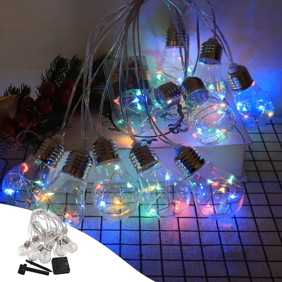 Latrodar Solar String Lights Outdoor Light Strings With 10 LED Filament Bulbs Safe&Non-Toxic Patio Party Wedding Clear Home Tools