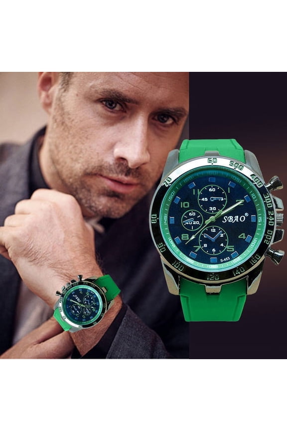 Stainless Steel Sport Analog Quartz Modern Men Fashion Wrist Watch ,Green up to 50% Off
