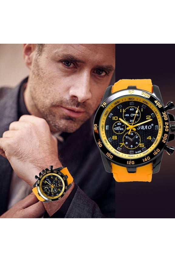 Stainless Steel Sport Analog Quartz Modern Men Fashion Wrist Watch YE ,Yellow up to 50% Off
