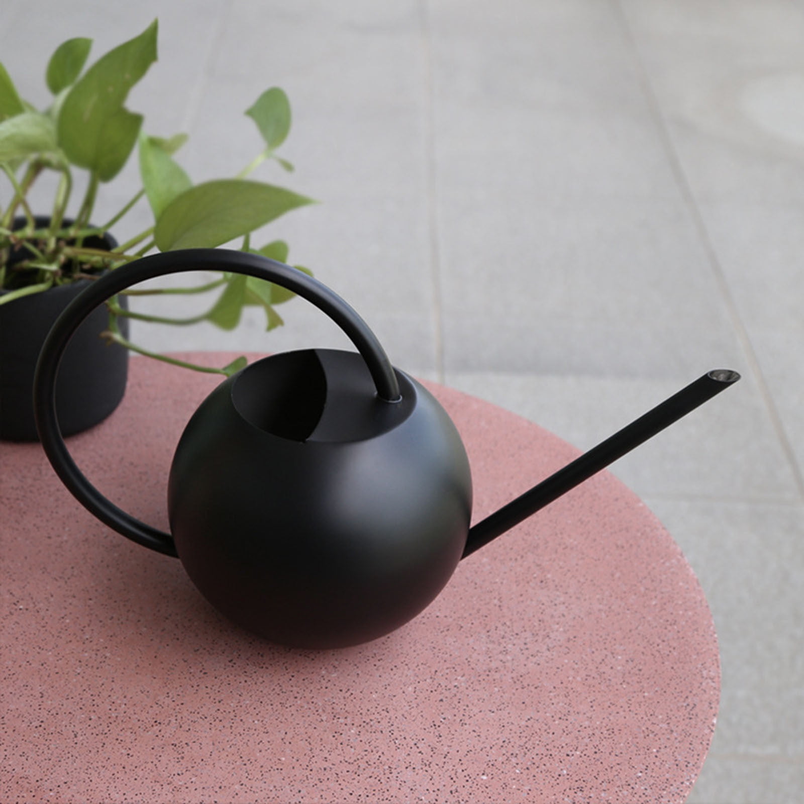 Gecau Stainless Steel Watering Can - Metal Watering Can With Long Spout To Spillage, Perfect Plant Watering Can For Outdoor And Indoor Plants Black Art&Cr