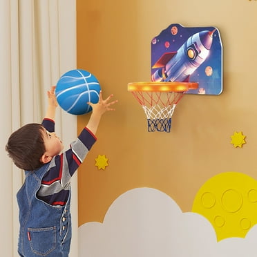 Latrodar Stocking Stuffers for Kids Children's Basketball Hoop Toy Baby Indoor Light-up Basketball Hoop Sports Toy Crafted with Care 16.2x12.2 Inch Home Stuff