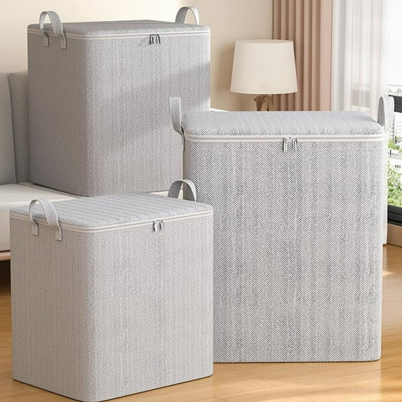 Latrodar Storage Containers for Clothes Double Zipper Storage Containers Travel Closet Organizers&storage Solid Clothes Storage Bins Water-Resistant for Blanket Comforters Clothing Sheet Toys 1PC