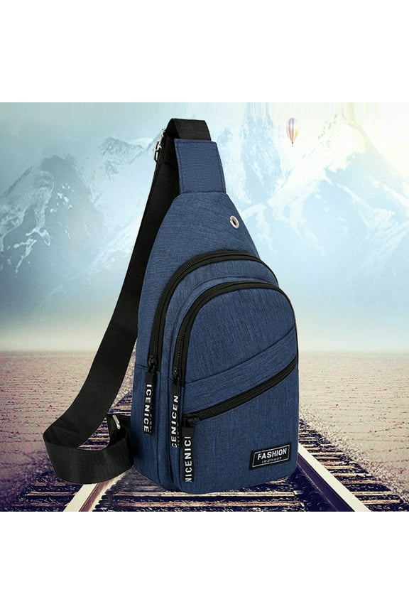 Strap Bag Crossbody Backpack Men Ladies Strap Backpack Hiking Backpack Multipurpose Messenger Chest Bag Blue Safe&Non-toxic 6x1.2 Inch