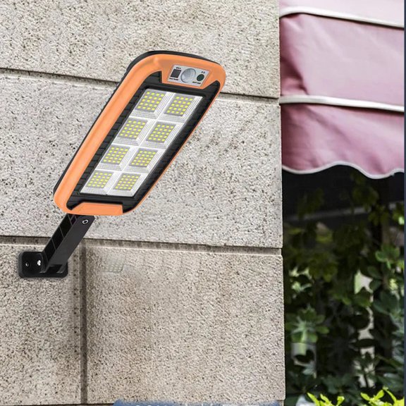 Gecau Street, IP65 Outdoor Powered Lights Dusk To Da-wn With Motion Sensor LED Security Flo-od For Parking Lot, Remote Control Orange Safe&Non-toxic
