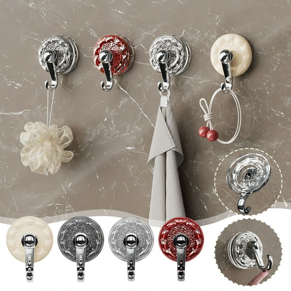 Latrodar Suction Cup Hooks for Shower Non Slip Hooks for Wall Offices Clear Bathroom Hooks for Towels Bathroom Hooks Small Closet Hooks for Keys Door Hanging Organizer Halloween 1PC