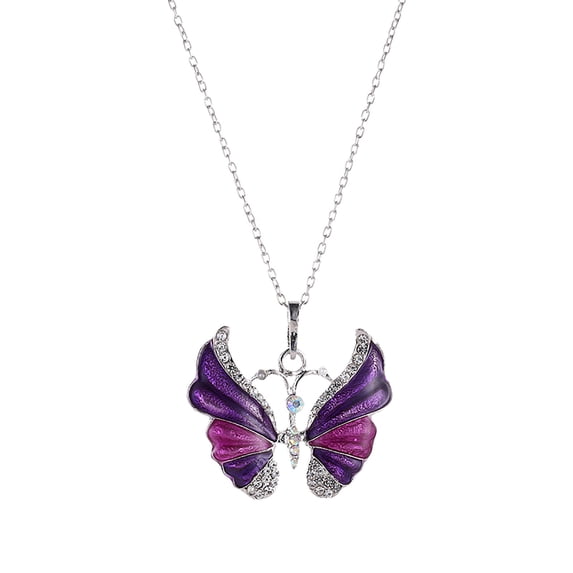 Gecau Sweater Chain European And Necklace Pendant Purple up to 50% Off