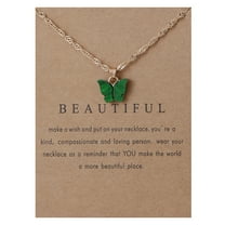 Latrodar Sweet Necklace Acrylic Color Clavicle Chain Necklace Green