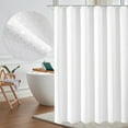 thumbnail image 1 of Latrodar Teal Fabric Shower Curtain For Bathroom Weave Heavy Duty Affordable&High-Quality ith 12 Plastic Hooks White Home Decor, 1 of 5