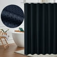 thumbnail image 1 of Latrodar Teal Fabric Shower Curtain For Bathroom Weave Heavy Duty Upgraded ith 12 Plastic Hooks Navy Home Decor, 1 of 5