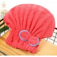 thumbnail image 1 of Gecau Textile Microfiber Hair Turban Quickly Dry Hair Hat Wrapped Bath Towel Watermelon Red 5.6x1.6 Inch, 1 of 3
