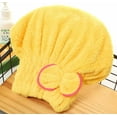 thumbnail image 1 of Gecau Textile Microfiber Hair Turban Quickly Dry Hair Hat Wrapped Bath Towel Yellow 5.6x1.6 Inch, 1 of 2