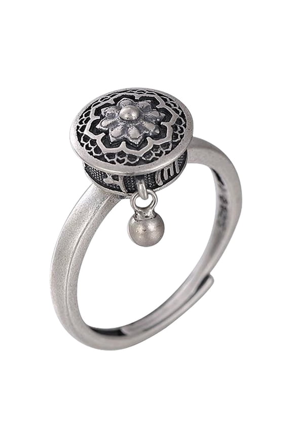 Thai Couple Male And Female Six-character Mantra Transfer Agate silver