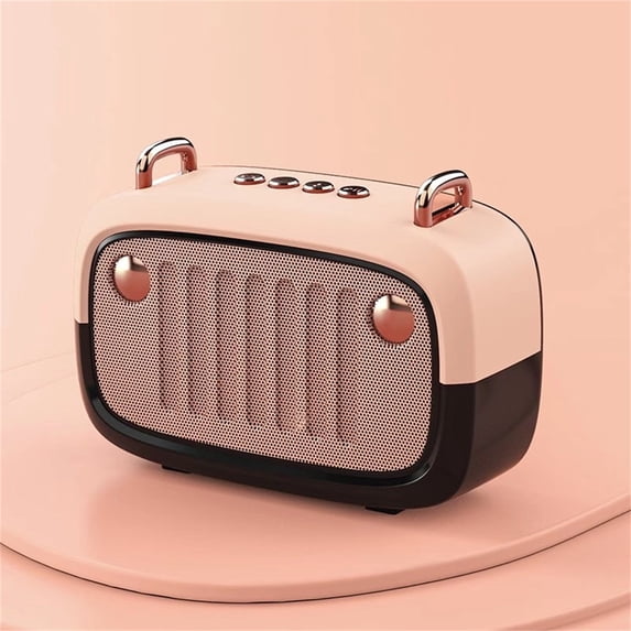 Latrodar The New Stereo Super Indoor Wireless Portable Mini Bluetooth Small Speaker Elaborately Made Pink 5.8x4.2 Inch Home Gadgets