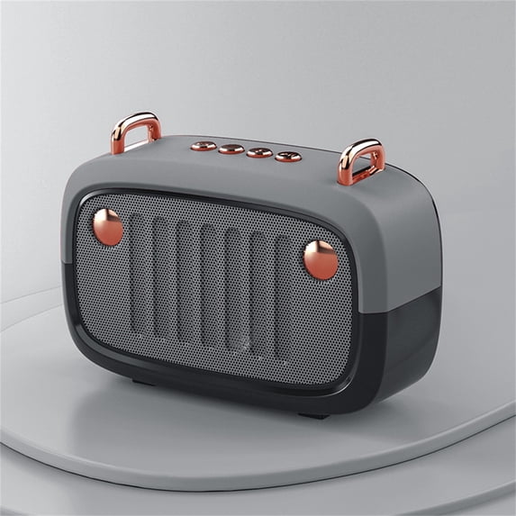 Latrodar The New Stereo Super Indoor Wireless Portable Mini Bluetooth Small Speaker High Durability Gray 5.8x4.2 Inch Home Tools