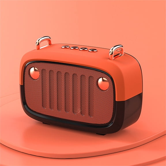 Gecau Portable Mini Wireless Bluetooth 5.0 Speaker FM Radio Outdoor Speaker Non-Toxic Orange 5.68x2.2 Inch Home Stuff