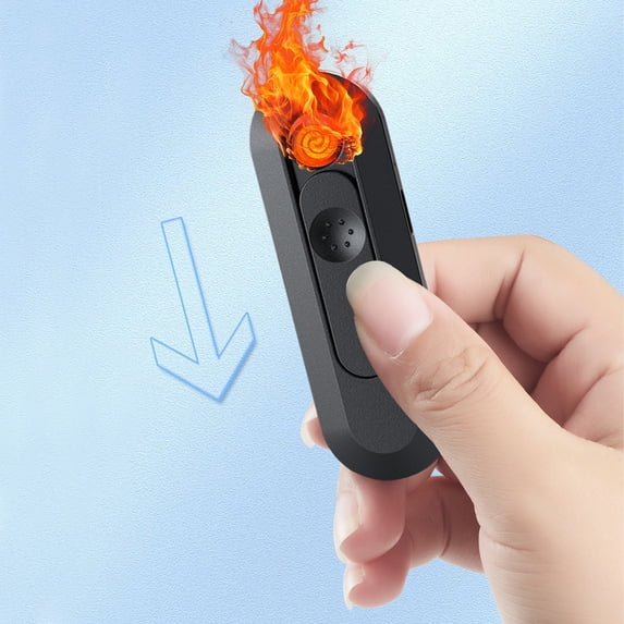 Latrodar Thin And Light Induction Charging Lighter Gradient Windproof Cigarettes Lighter Mini Pocket Portable Cool Color Light Igniter Non-Toxic Black 4.8x3.6 Inch Home Stuff