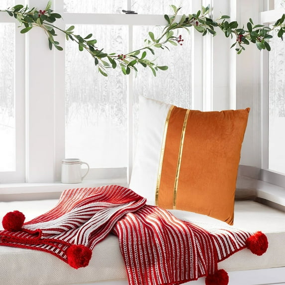 Latrodar Throw Pillow Covers Pillow Cover Velvet Pillow Cover Meticulously Crafted Lumbar Pillow Cover Orange 10x10 Inch Home Gadgets