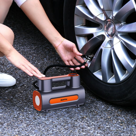 Gecau Tire Inflator 12V Portable Compressor, Auto Tire Pump For Car Tires And Other Inflatables At Home Black Art&Crafts