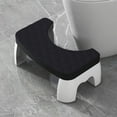 thumbnail image 1 of Latrodar Toilet Stool Squatting Poop Stool Bathroom Potty Step Stool Toilet Assistance Steps Step Stool Fits All Toilets Detachable Stackable Black Novelty 1, 1 of 5
