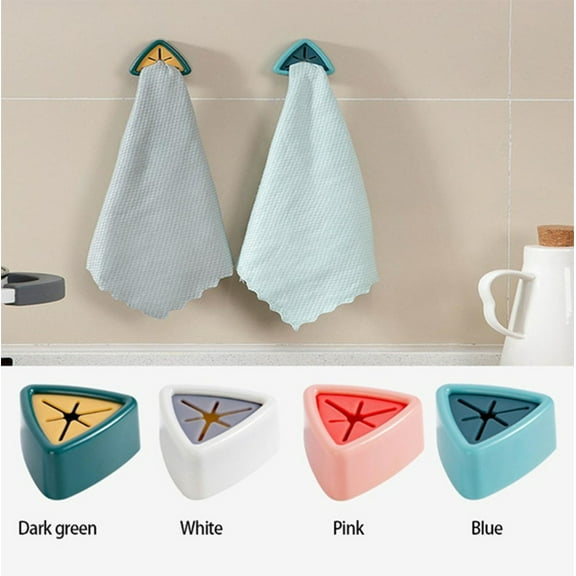 Latrodar Towel Hooks for Bathrooms Towel Hook Holder Grabber Dish Towel Holders for Kitchen Heavy Duty Hooks for Hanging Refrigerator Adhesive Hooks Coat Hooks for Bags Bathroom Accessories 1PC