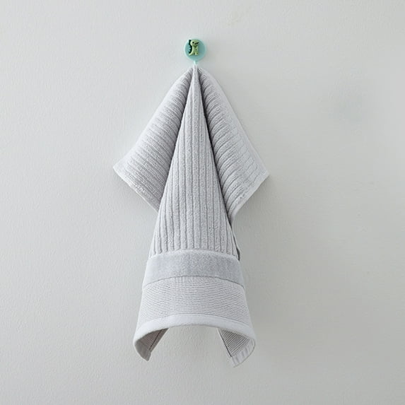 Latrodar Towel Thickened Soft Absorbent Plain Color Household Wash Face Gift Towel Gray Decorative 4x2 Inch