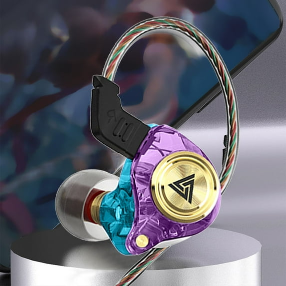 Latrodar Translucent Cell Phone Wired Earbuds Environmentally Friendly Best of Both Worlds o In-line Headphones Purple 3.6x2.4 Inch Home Gadgets