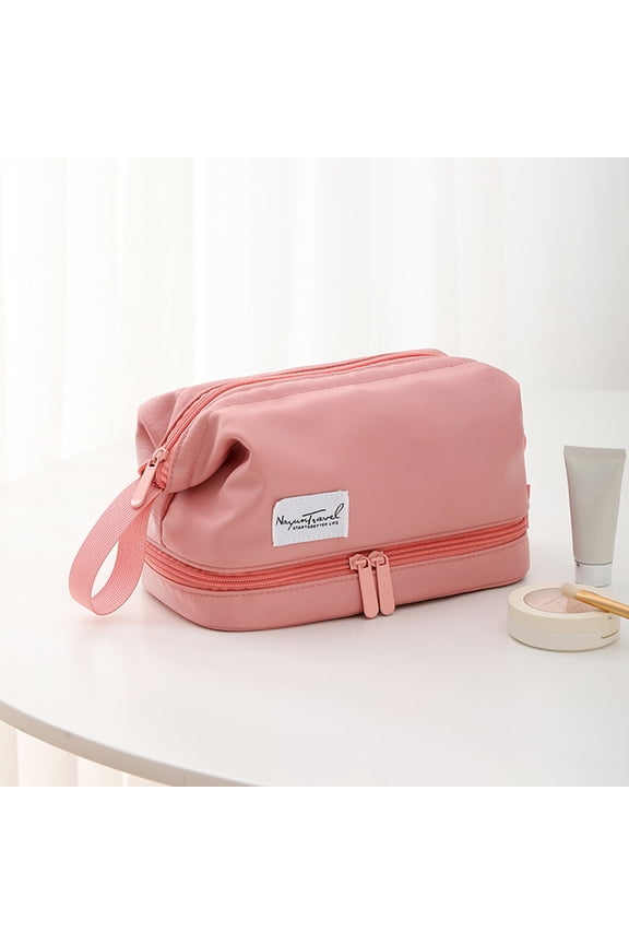 Latrodar Translucent Cosmetic Bag, Cosmetic Bag Set Frosted Translucent With Zipper Handle Portable Travel Bag, Hangable And Handy Cosmetic Bag Pink Art&Craf