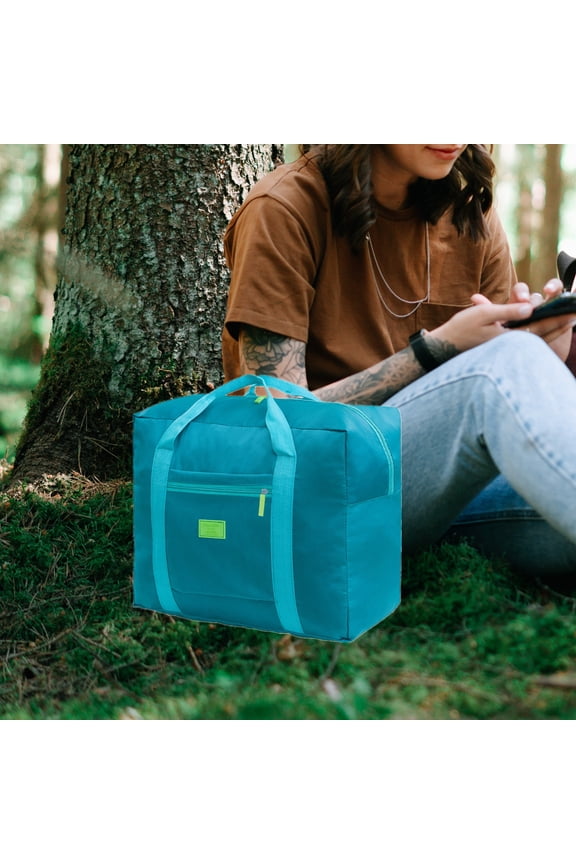 Travel Duffel Bag,Sports Tote Gym Bag,Shoulder Weekenders Overnight Bag For Women Blue Decorative