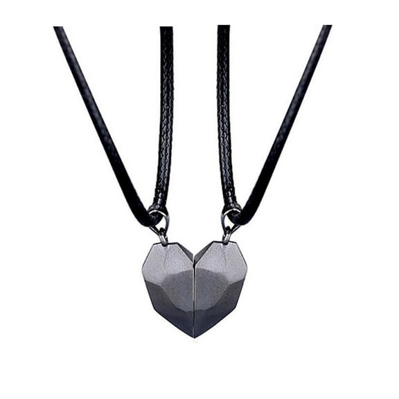 Latrodar Two Souls Heart Pendant Necklaces For Couple Wishing Stone Creative Magnet Couples Necklace MultiUp to 30% Off