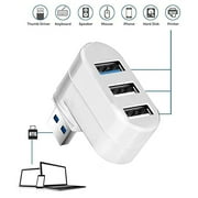 Latrodar USB 2.0 Three-port Hub 7-character Creative Three-port Splitter White Home Tools