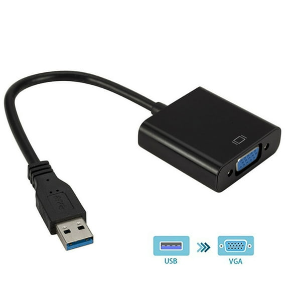 Latrodar USB 3.0 To VGA Adapter Multi-Display Video Converter HD 1080P External Video Card Long-Lasting Black Home Tools