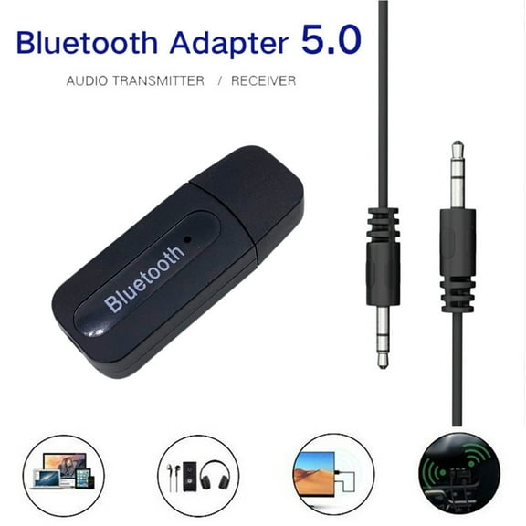 Latrodar USB Bluetooth Receiver 5.0 Audio Transmitter Adapter For TV/PC Headphone Speaker Long-Lasting as show 4x2.8 Inch Home Decor