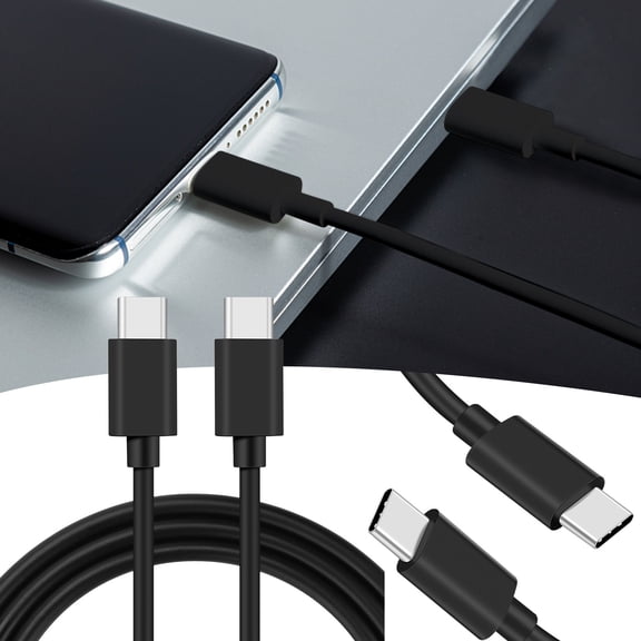 Gecau USB-C To USB-C Charging Cable, USB 2.0 Type C To Type C Sturdy e USBC To USBC Cable black 2x2 Inch Home Gadgets