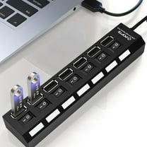 Latrodar USB HUB 2.0 7 Port Multiple Expander With Best of Both Worlds Computer Accessorie Black Home Stuff