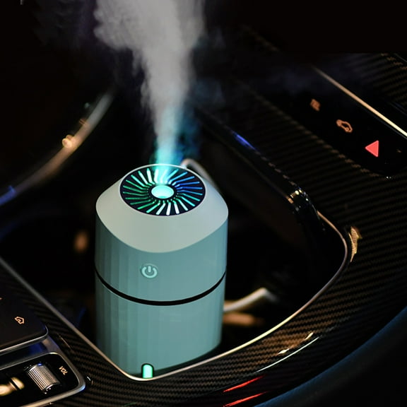 Latrodar USB Humidifier With Colorful Light ,Large Capacity 320ML Quiet Cool Mist Humidifier For Bedroom And Office ,Car, Easy To Clean Sky Blue Safe&Non-tox