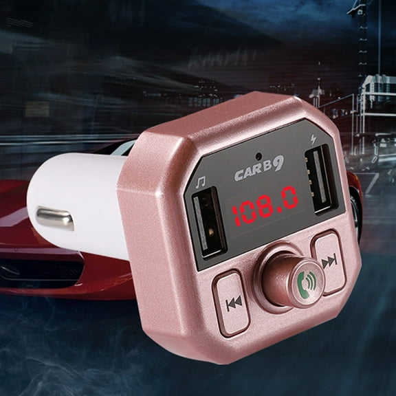 Latrodar USB In-Car Adapter Wireless Bluetooth Kit Budget-Friendly luetooth Transmitter Rose Gold 4.8x2.4 Inch Home Decor