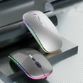 thumbnail image 1 of Gecau USB Mouse Wireless Silent Mouse Computer Mice Rechargeable Nonluminous Mouse Mute 2.4GHz Mice Double Mode Connection Gaming Mouse for Laptop Notebook Multi-Device Gray up to 60% Of, 1 of 2