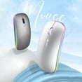 thumbnail image 1 of Gecau USB Mouse Wireless Silent Mouse for Laptop Rechargeable Luminous Mouse Quiet 2.4GHz Mice Double Mode Connection Gaming Mouse for PC Chromebook Tablet Rose Gold, 1 of 2