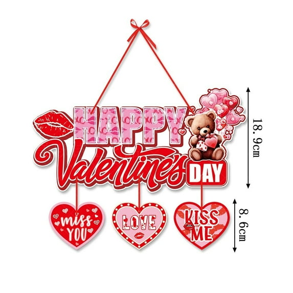 Gecau Valentine's Day Decoration Door Hanging Back Wedding Scene Decoration Props Door Front Decoration Hanging Decoration Secure pink 16x11.2 Inch Home Decor