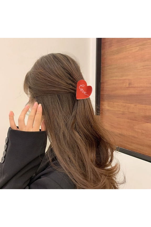 Valentine's Day Hair Accessories Holiday Decoration Men And Women Couple Hair Clips Headdress Female Creative Red 2.52x2.16 Inch Home Stuff