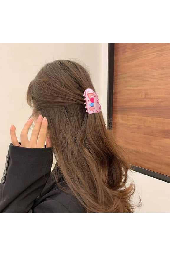 Valentine's Day Hair Accessories Holiday Decoration Men And Women Couple Hair Clips Headdress Female Long-Lasting Pink 3.2x1.8 Inch Home Stuff