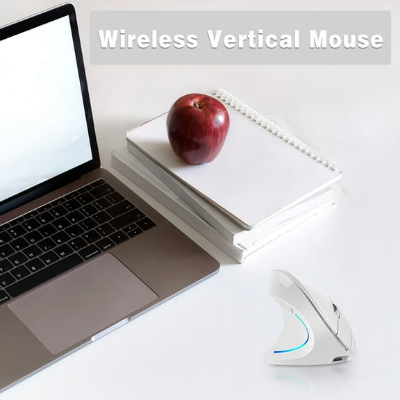 Latrodar Vertical Mouse Wireless Computer Mice Battery Ergonomic Mouse Office Optical Mouse Silent USB 2.4G Cordless Mice 2400 DPI Bluetooth Gaming Mouse 6 Buttons for Laptop Notebook White