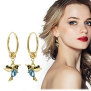 Latrodar Vintage Winged Huingbird Bird Ear Hoop Earrings Personalized Earrings Up to 50% Off
