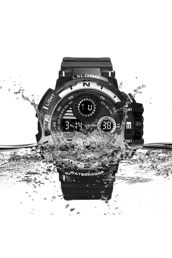 Water Digital Sports Diving Watch With Alarm Secure ay, Timer Count Down White 4x3.2 Inch Home Stuff