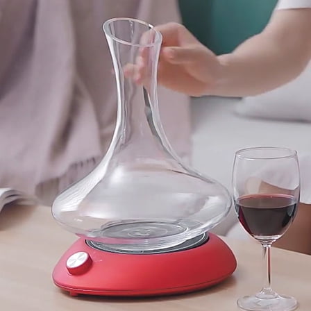 Latrodar Wine Aerator, Smart Wine Decanter Spinners, Automatic Revolving Wine Aerorater, USB Rechargeable, Wine Accessories Wine -Lovers(Only Base) Red Upgra